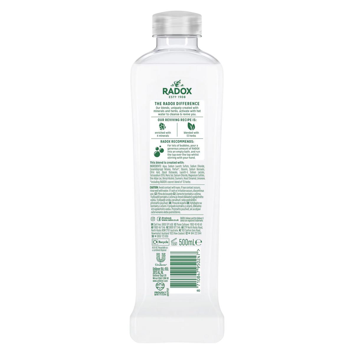 Radox Feel Heavenly Bath Soak with Coconut & Milk - 500ml - Buy Online in Pakistan at Cosmia.pk