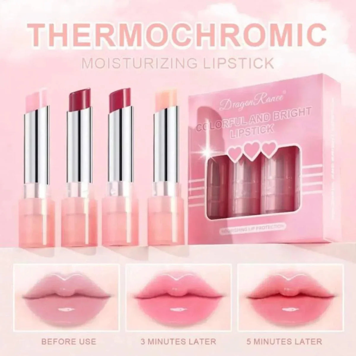 Dragon Ranee Color Changing Lipstick Set - 4Pcs - Buy Online in Pakistan at Cosmia.pk