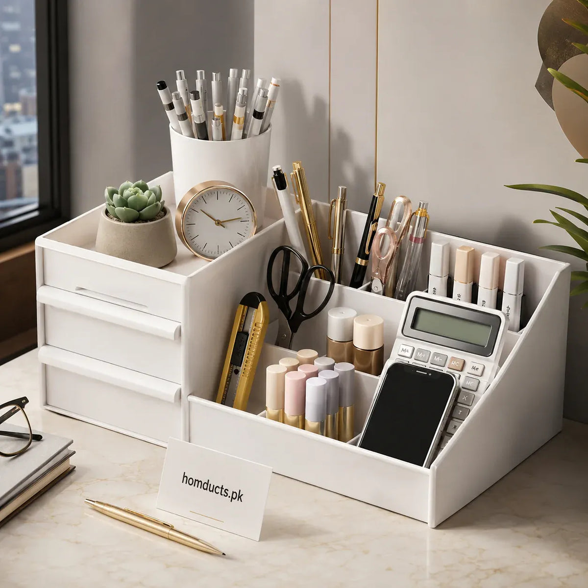 Multi-Functional Makeup Organizer with Storage Drawers - Buy Online in Pakistan at Cosmia.pk