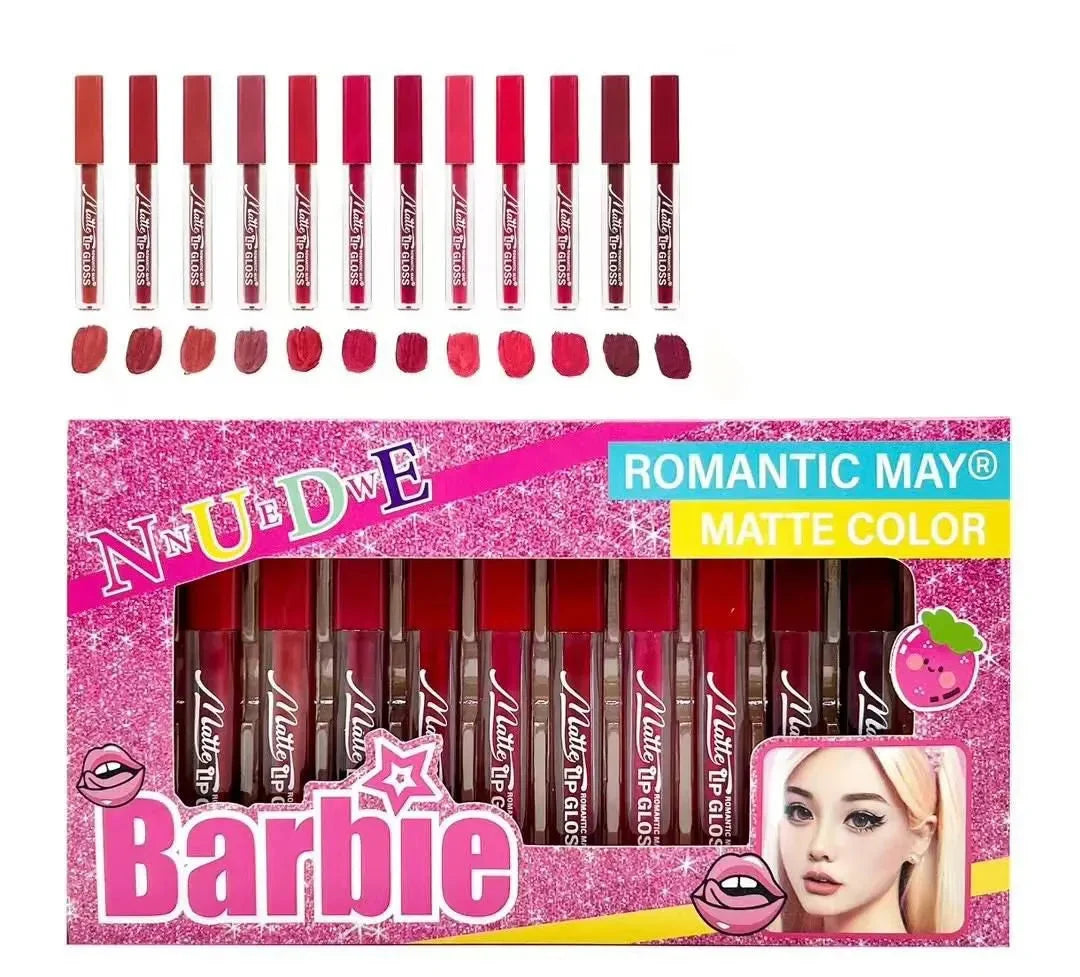 Ks-One NNuEdwE Barbie Inspired Matte Color Lip Gloss - Pack of 12 - Buy Online in Pakistan at Cosmia.pk