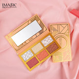 IMAGIC 6 Color Face Palette styled product photography on pink silk