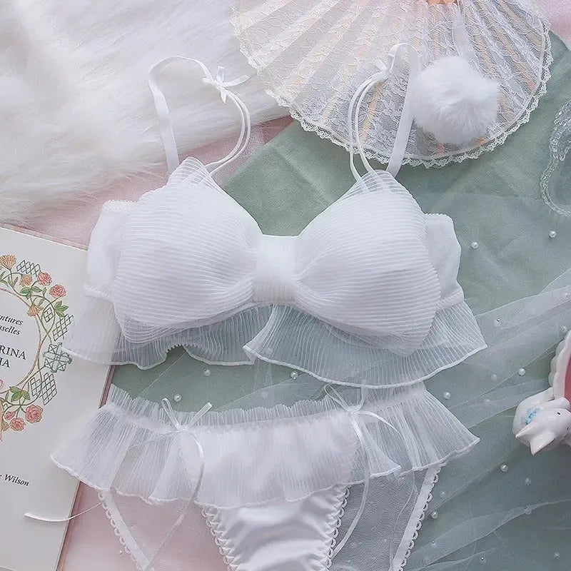 Cute Stylish Bow Style Padded Soft Bra Set - Buy Online in Pakistan at Cosmia.pk
