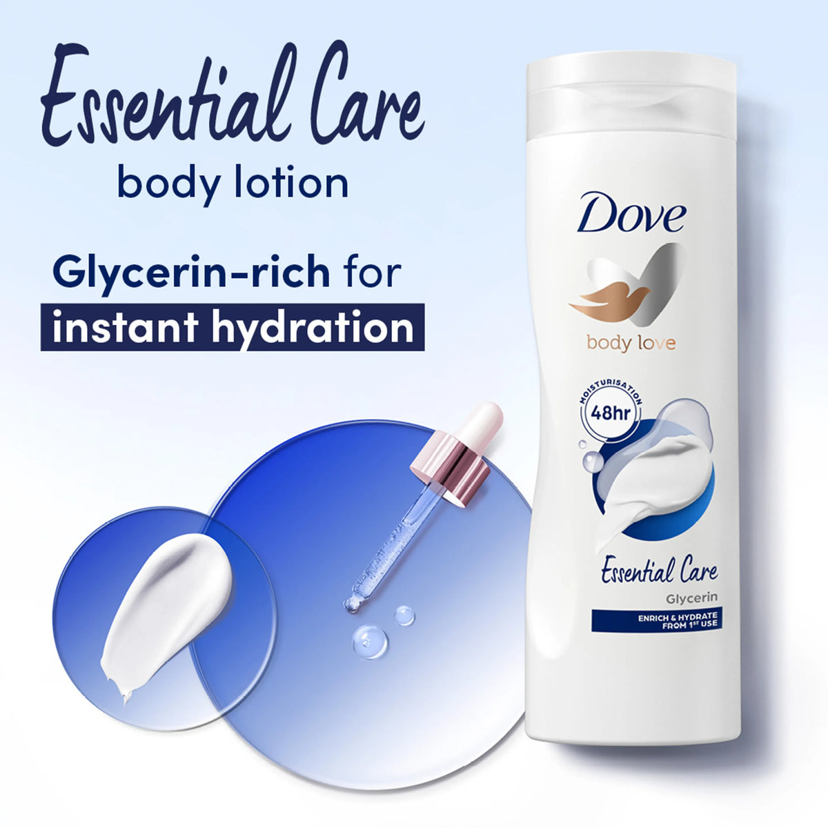 Dove Body Love Essential Care Body Lotion - 250ml - Buy Online in Pakistan at Cosmia.pk