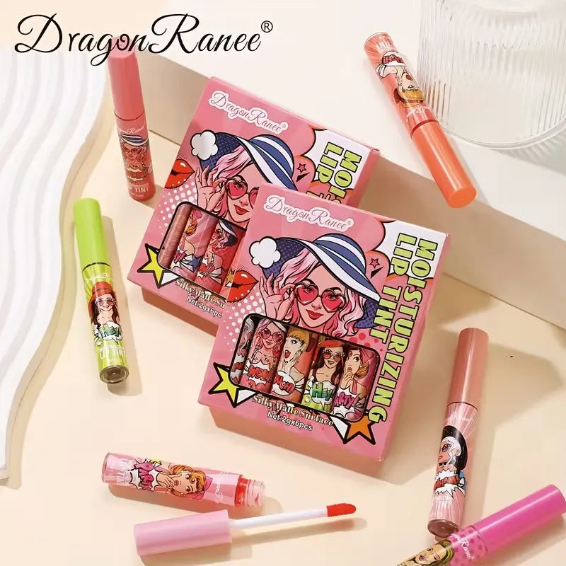 Dragon Ranee Silky Matte Surface Moisturizing Lip Tint Set - 6Pcs - Buy Online in Pakistan at Cosmia.pk