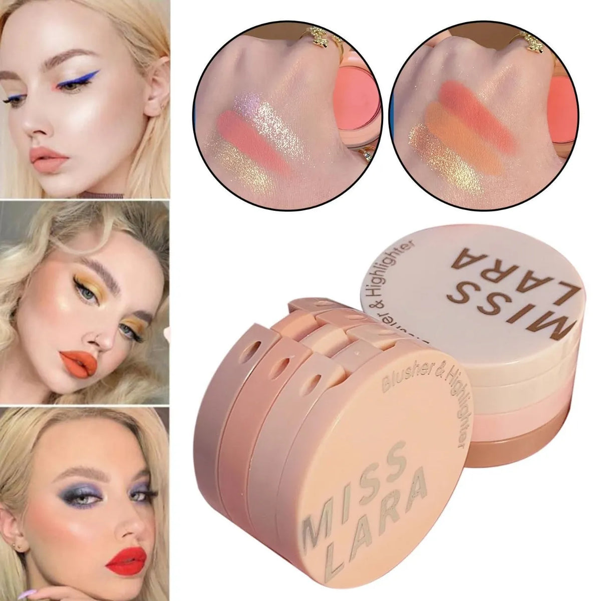 Miss Lara 3-in-1 Blush & Highlighter Palette - Buy Online in Pakistan at Cosmia.pk