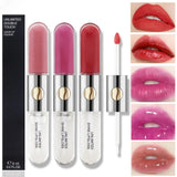 LAREEN Pack 3 Pcs Ranndom Shades Clear Pink Double Headed Transparent Plumping Lip Gloss+Lip liner - 6ml - Buy Online in Pakistan at Cosmia.pk