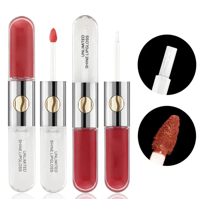LAREEN Pack 3 Pcs Ranndom Shades Clear Pink Double Headed Transparent Plumping Lip Gloss+Lip liner - 6ml - Buy Online in Pakistan at Cosmia.pk