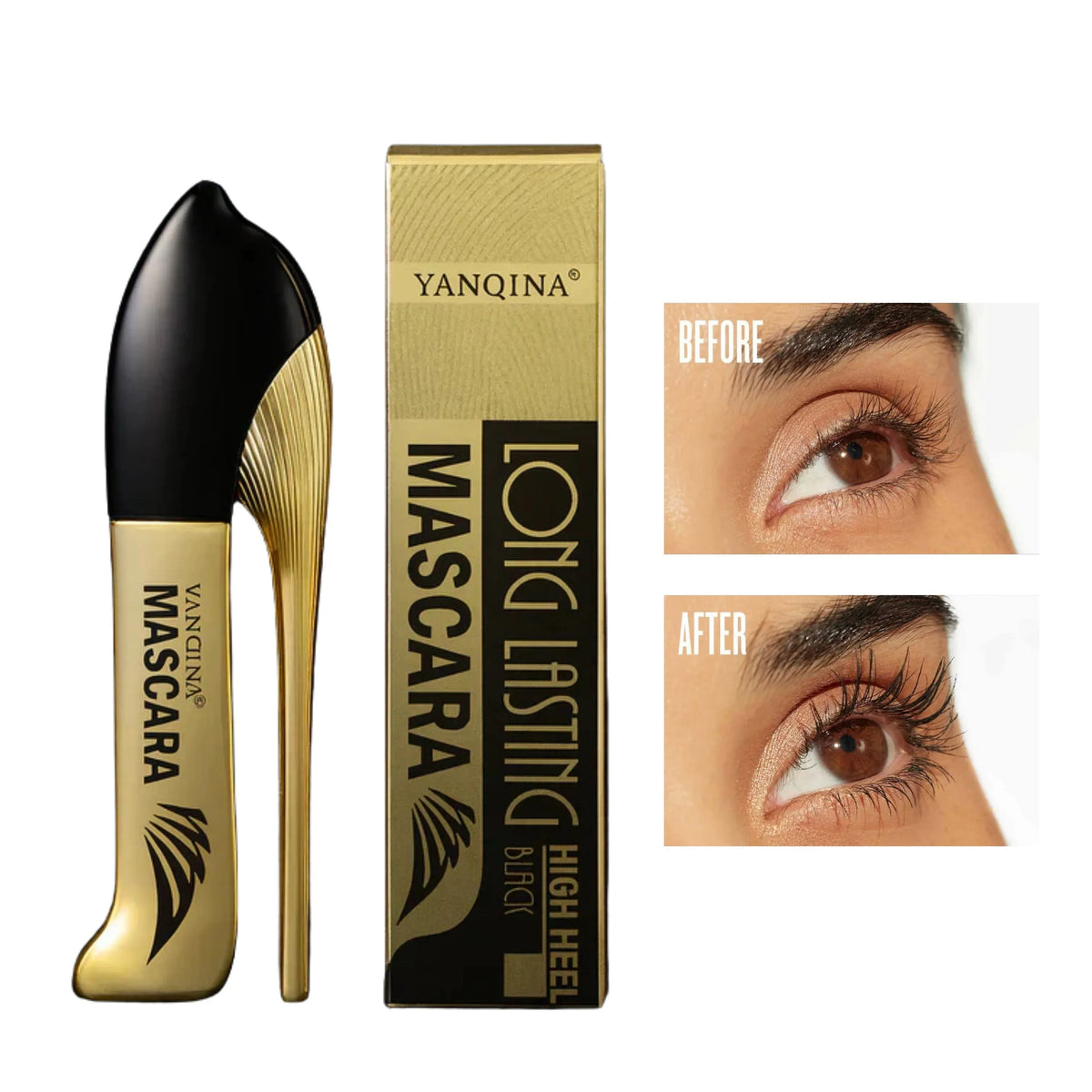 Yanqina High Heel Long Lasting Black Mascara - Buy Online in Pakistan at Cosmia.pk