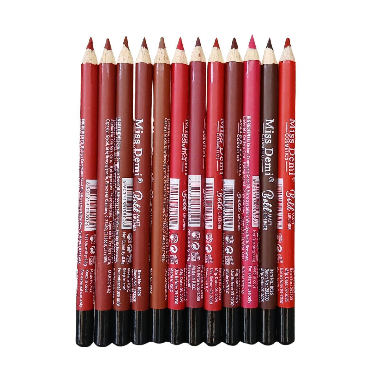 Miss Demi Kiss Matte Lipliner 12- Pcs Set - Buy Online in Pakistan at Cosmia.pk