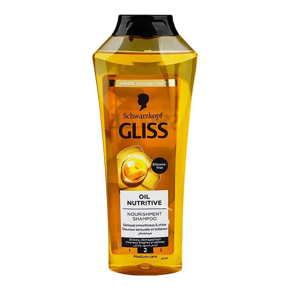 Schwarzkopf Gliss Oil Nutritive Nourishment Shampoo, For Damaged Hair - 400ml - Buy Online in Pakistan at Cosmia.pk