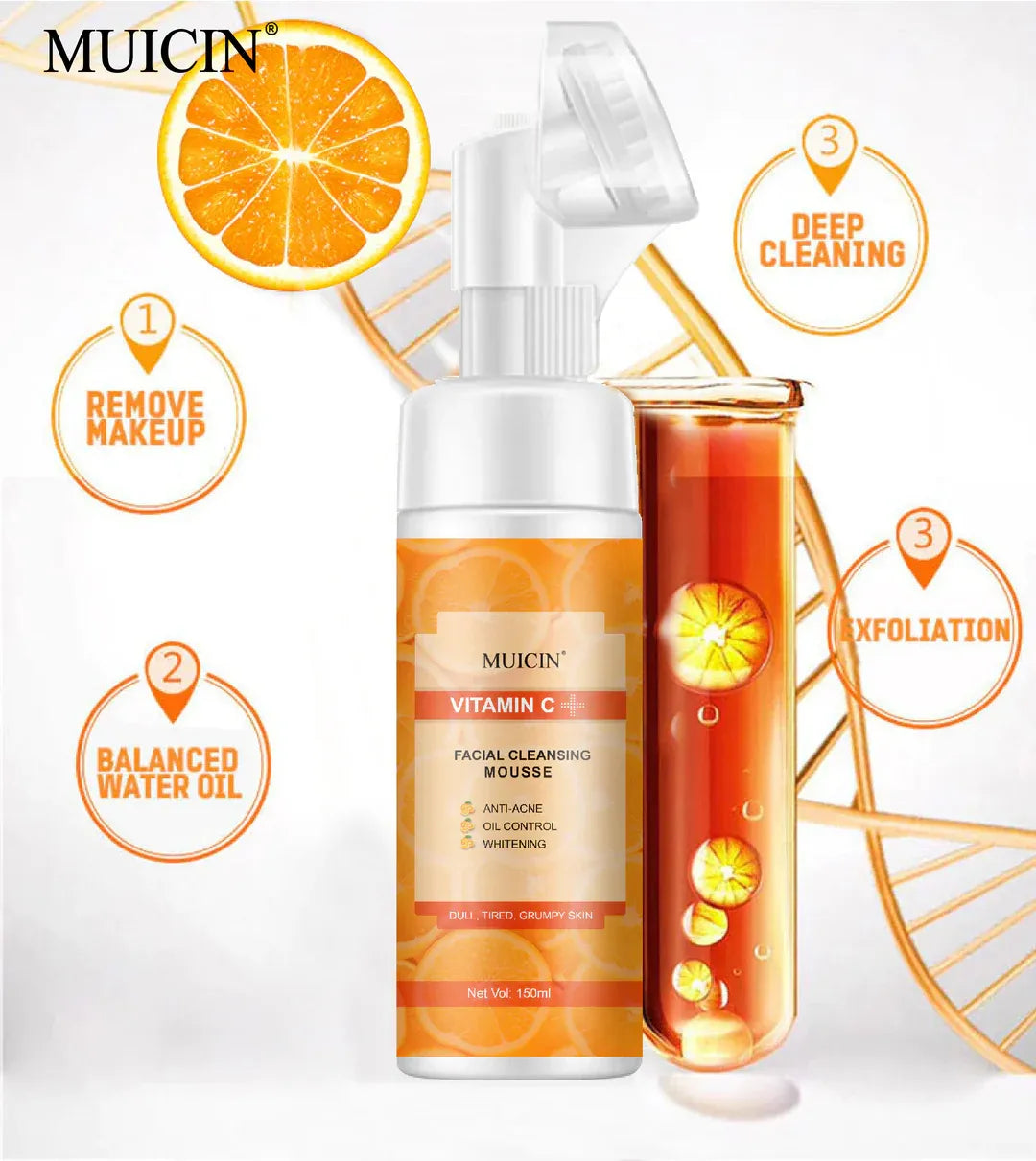 MUICIN - Vitamin C Bubble Foaming Facial Cleanser - 150ml - Buy Online in Pakistan at Cosmia.pk