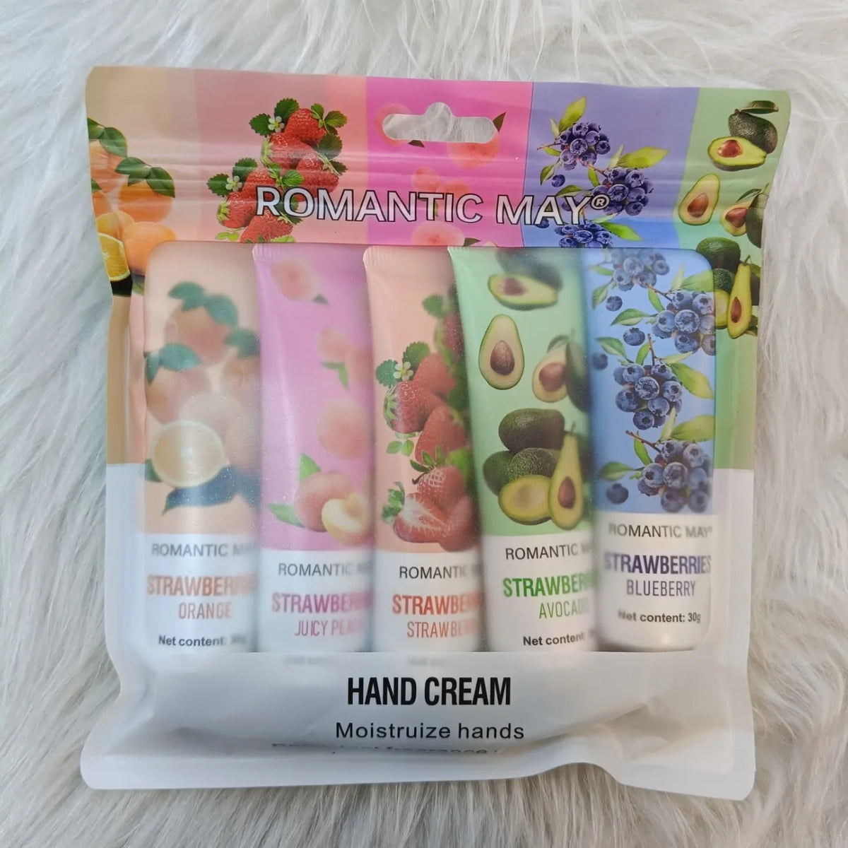 Romantic May 5 Pack Fruit Hand Cream - Each 30g - Buy Online in Pakistan at Cosmia.pk