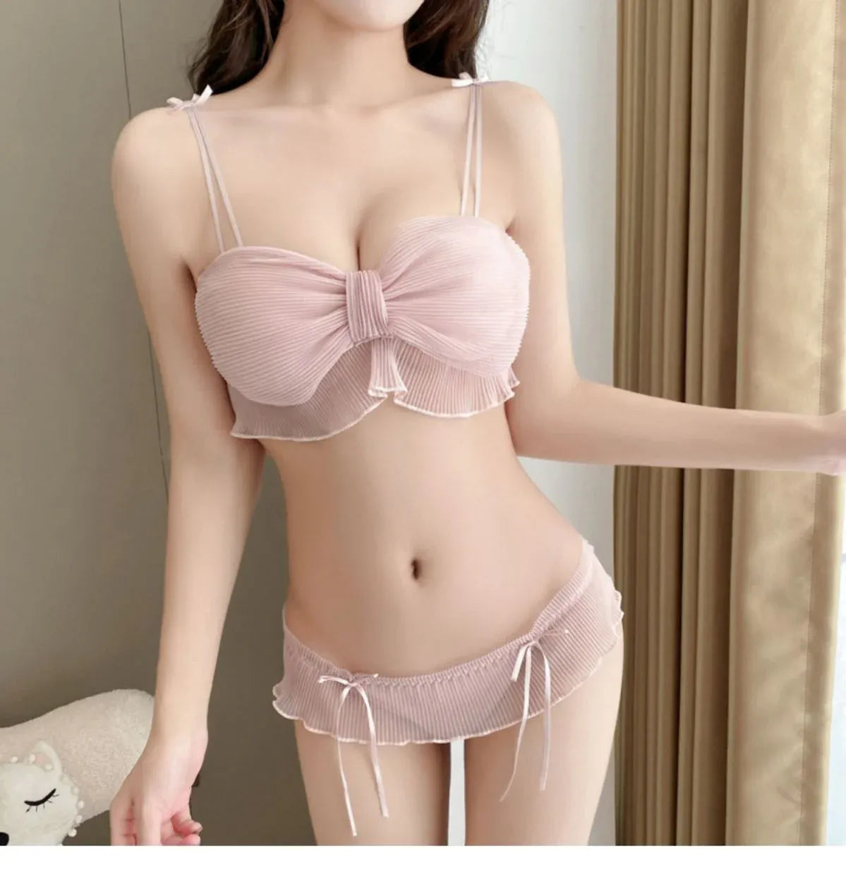 Cute Stylish Bow Style Padded Soft Bra Set - Buy Online in Pakistan at Cosmia.pk