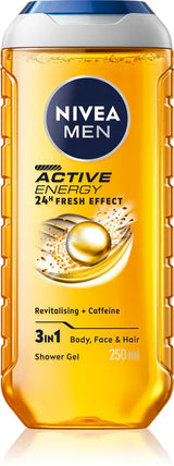 Nivea Men Active Energy 3-in-1 Shower Gel-250ml - Buy Online in Pakistan at Cosmia.pk