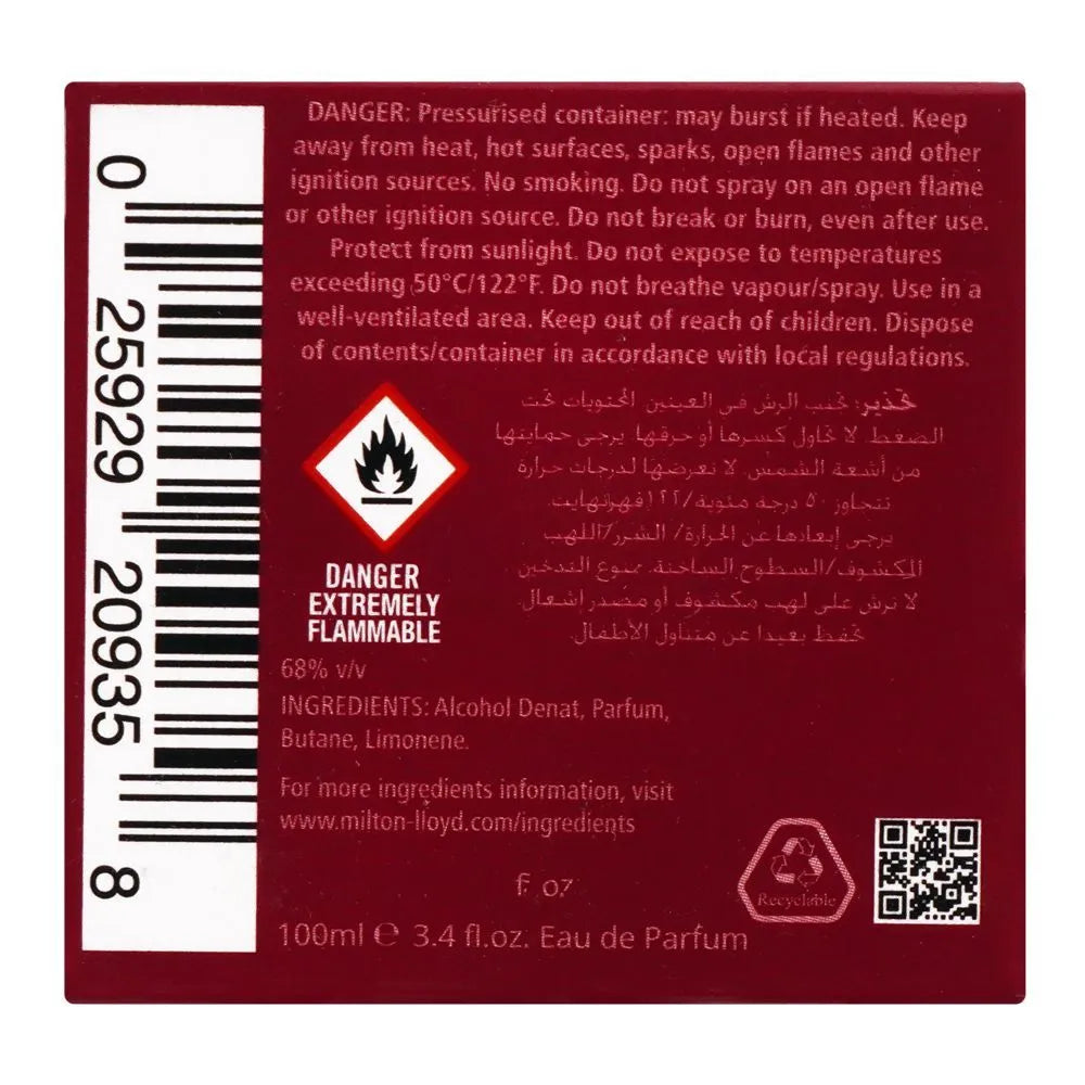 Milton Lloyd Color Me Dark Red Femme Eau De Parfum, For Women - 100ml - Buy Online in Pakistan at Cosmia.pk