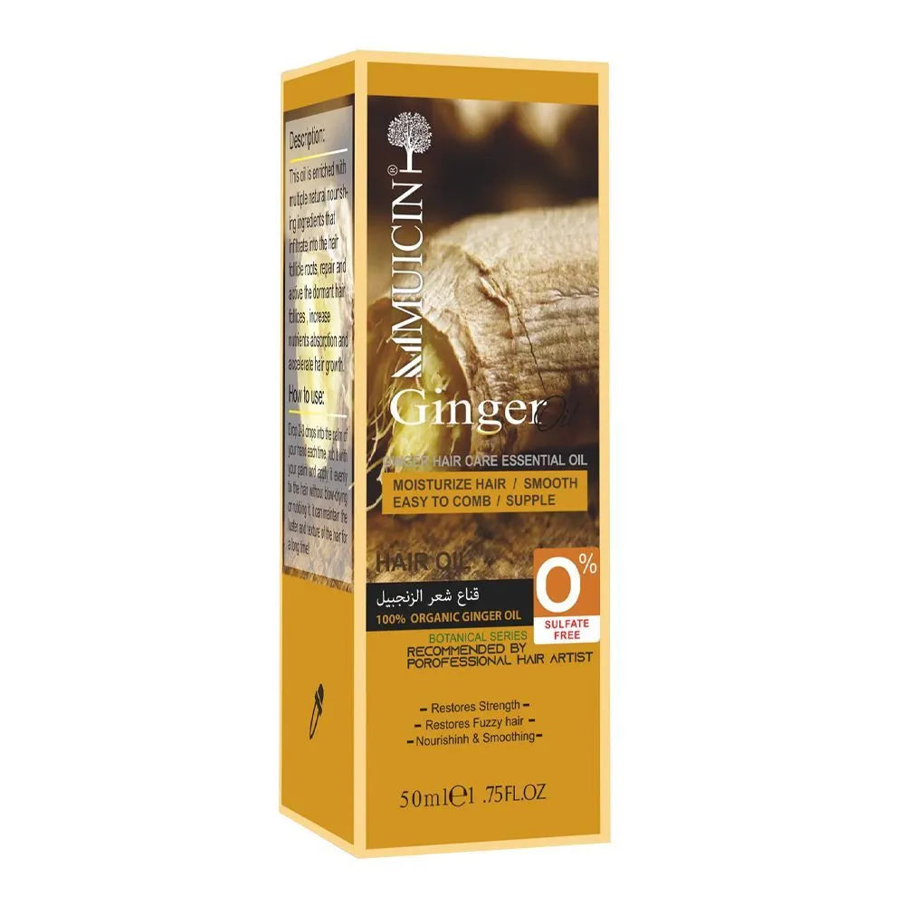 Muicin Ginger 0% Sulfate Free Anti Hair Loss Hair Oil - 50ml - Buy Online in Pakistan at Cosmia.pk
