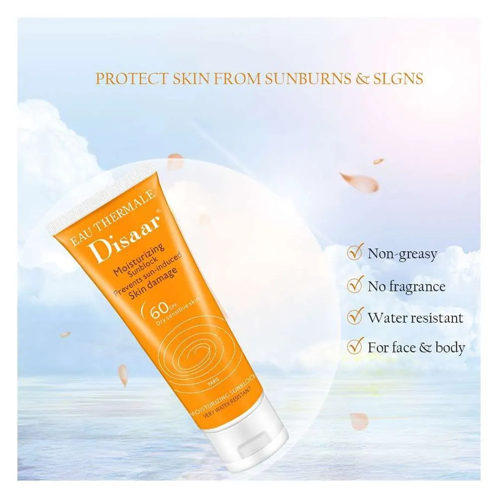 Disaar Moisturizing Sunblock Dry Sensitive Skin SPF60 - 80ml - Buy Online in Pakistan at Cosmia.pk