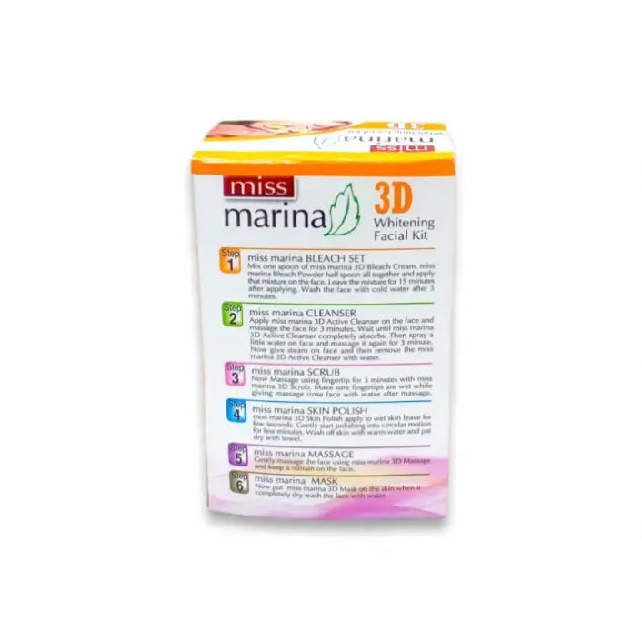 Miss Marina 6 Steps Complete 3D Whitening Facial Kit With Bleach - Buy Online in Pakistan at Cosmia.pk