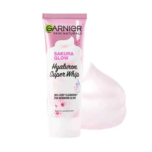 Garnier Sakura Glow Hyaluron Super Whip Foam - 100ml - Buy Online in Pakistan at Cosmia.pk