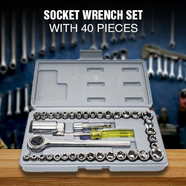 40pcs Socket Wrench Tool Kit & Screwdriver And Socket Set - Buy Online in Pakistan at Cosmia.pk