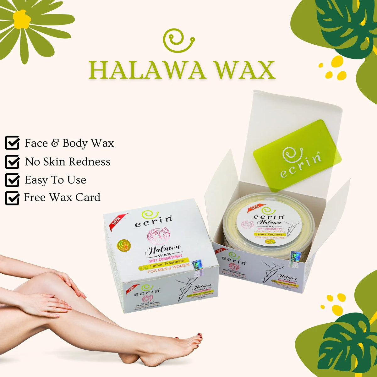 Ecrin Halawa Wax - Lemon & Sugar 100% Organic - 225gm - Buy Online in Pakistan at Cosmia.pk