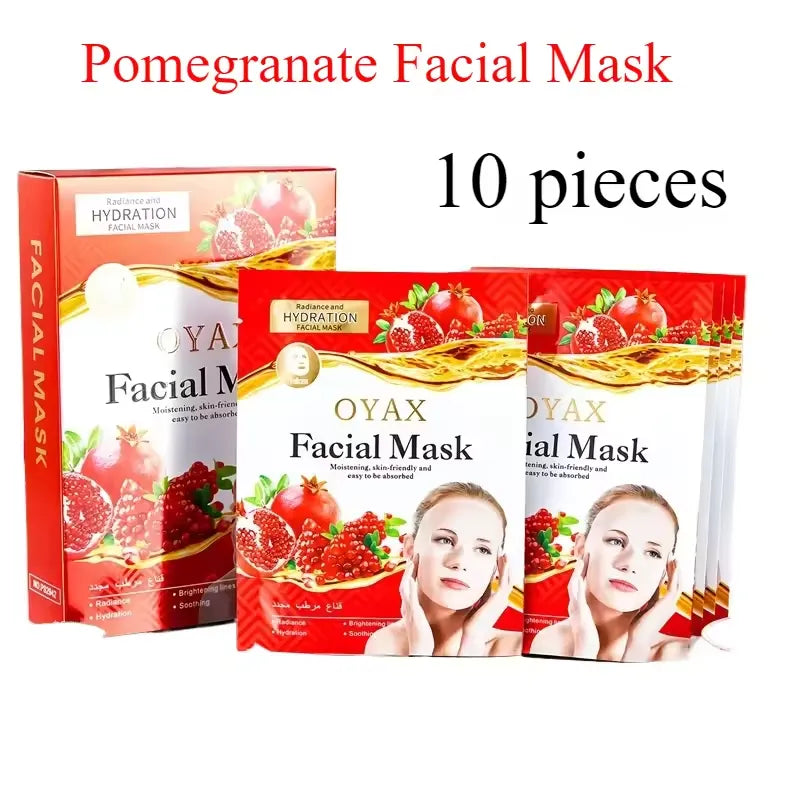 Oyax Pomegranate Whitening Facial Mask - 10 PCS - Buy Online in Pakistan at Cosmia.pk