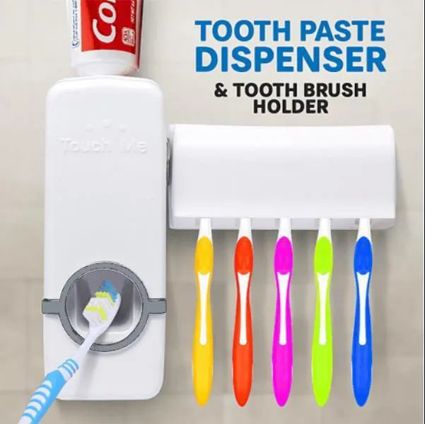 Touch Me Press Toothpaste Dispenser With Toothbrush Holder - Buy Online in Pakistan at Cosmia.pk