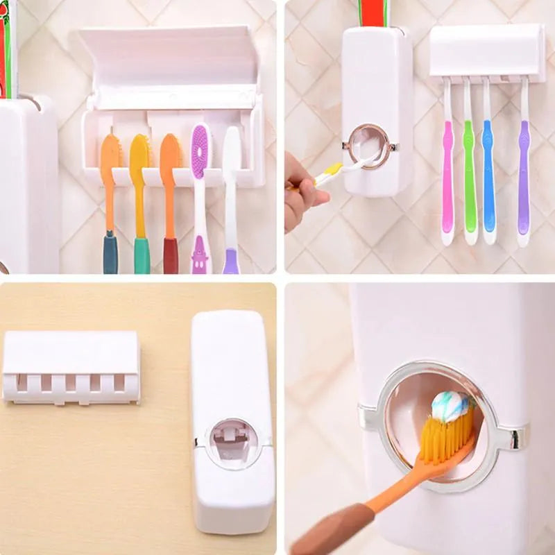 Touch Me Press Toothpaste Dispenser With Toothbrush Holder - Buy Online in Pakistan at Cosmia.pk
