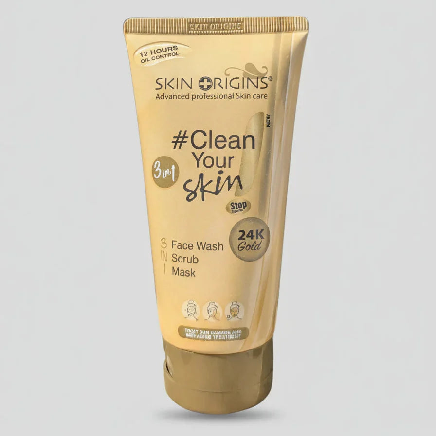 Skin Origins 24K Gold  3-in-1 Face Wash, Scrub & Mask - 100ml - Buy Online in Pakistan at Cosmia.pk