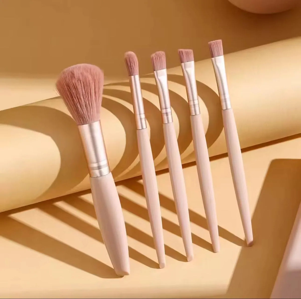 5 Pcs Mini Makeup Brush Set with Mirror & Protective Case - Buy Online in Pakistan at Cosmia.pk