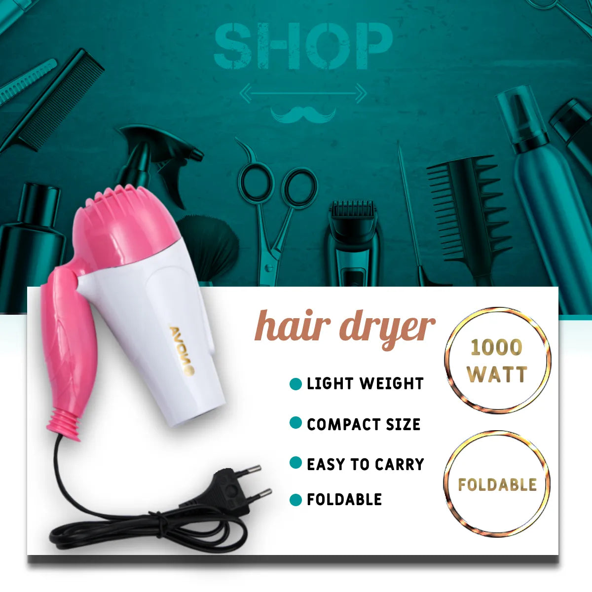 Electric Foldable Nova Hair Dryer - Buy Online in Pakistan at Cosmia.pk