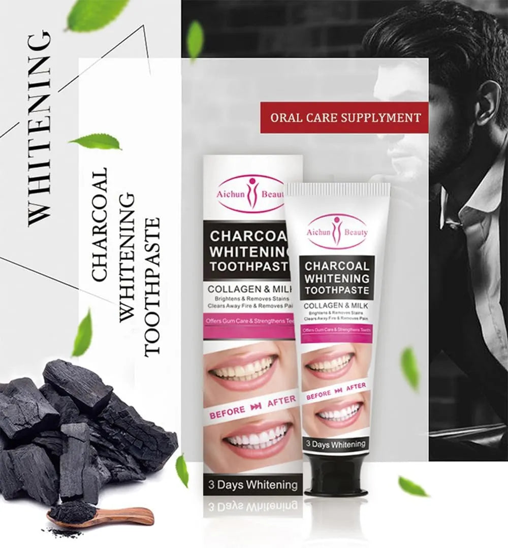 Aichun Beauty 3 Day Teeth Whitening Charcoal Toothpaste - 100ml - Buy Online in Pakistan at Cosmia.pk