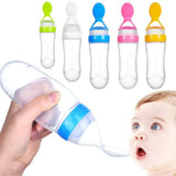 Silicone Baby Feeder Squeeze Feeding Bottle With Spoon - 90ml - Buy Online in Pakistan at Cosmia.pk