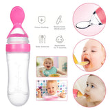 Silicone Baby Feeder Squeeze Feeding Bottle With Spoon - 90ml - Buy Online in Pakistan at Cosmia.pk