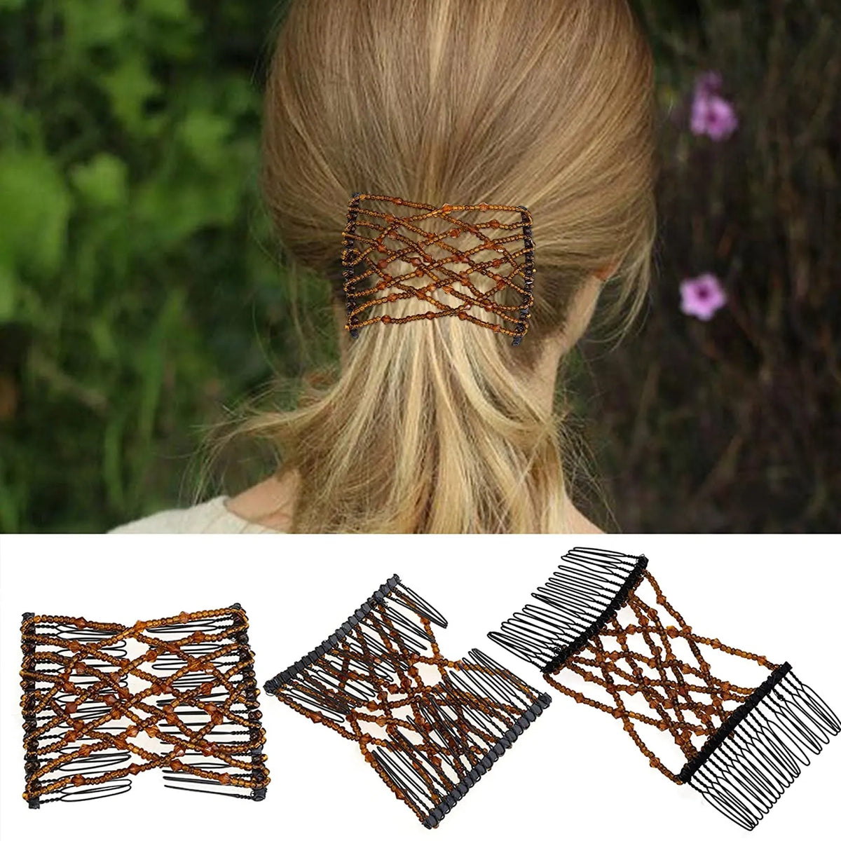 Ez Beads Hair Combs Magic Elastic Hair Double Clips For Women - Each - Buy Online in Pakistan at Cosmia.pk