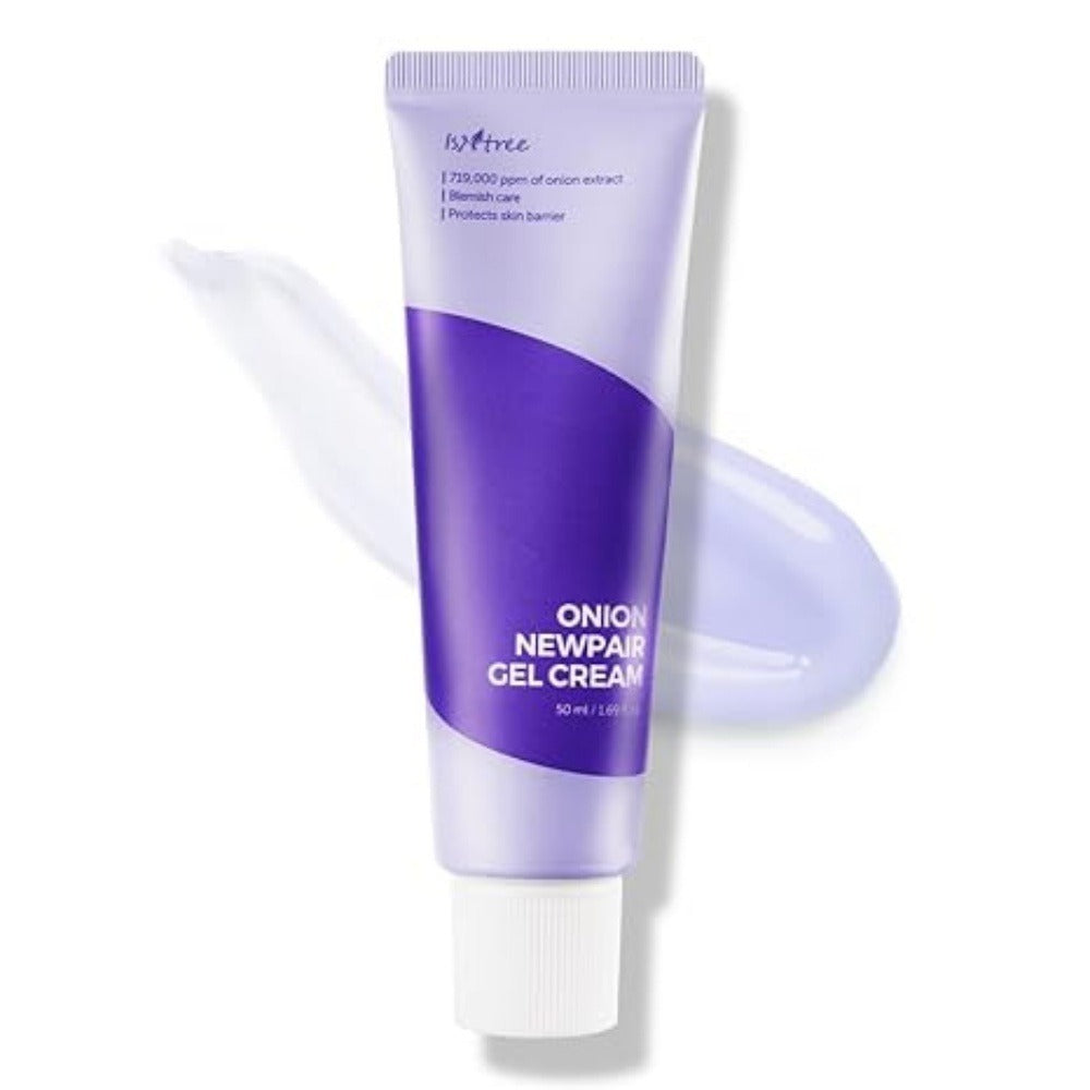 Isntree Onion Newpair Gel Cream 50ml with gel texture smear