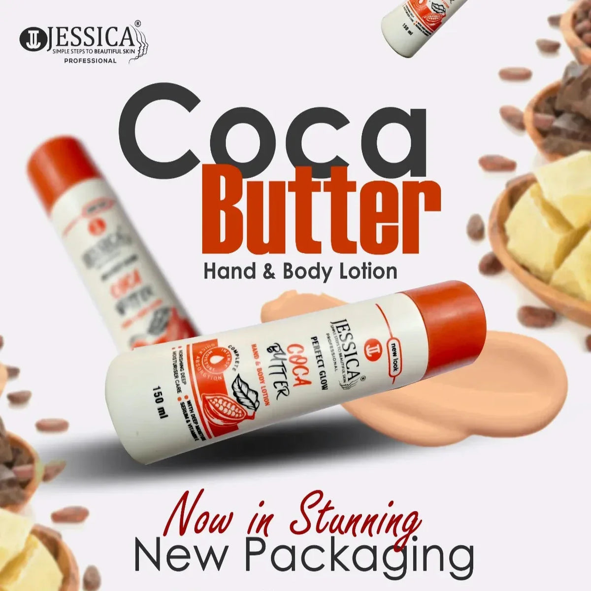 Jessica Luxury Cocoa Butter Moisturizing Body Lotion Beauty Lotion - 150ml - Buy Online in Pakistan at Cosmia.pk