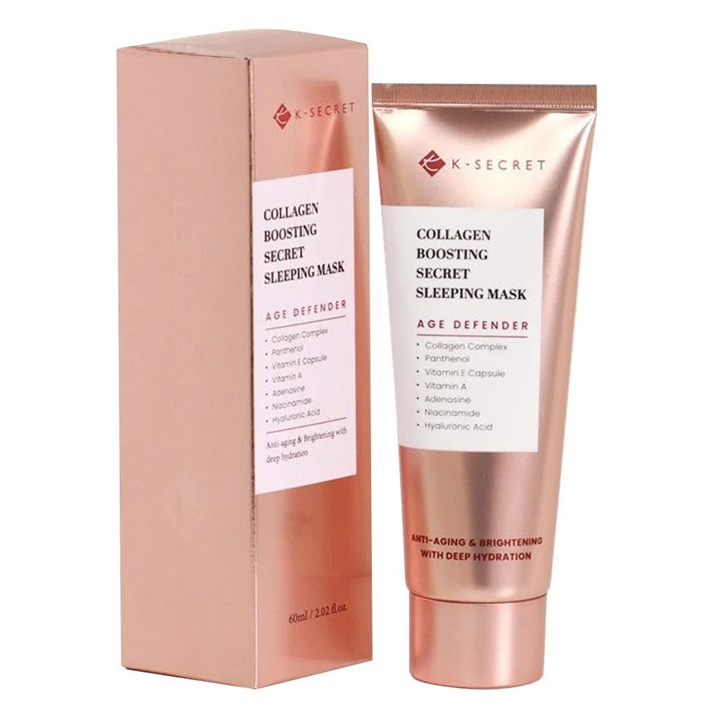 K-SECRET Collagen Boosting Secret Sleeping Mask 60ml tube with box packaging