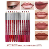 Kahtleen Lip Liner 12 Pcs Set - Red