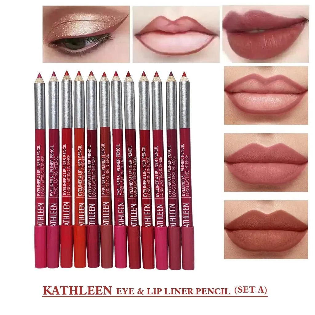 Kahtleen Lip Liner 12 Pcs Set - Red