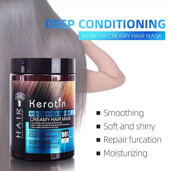 Keratin Moisturizing & Smooth Creamy Hair Mask 1000ml - Buy Online in Pakistan at Cosmia.pk