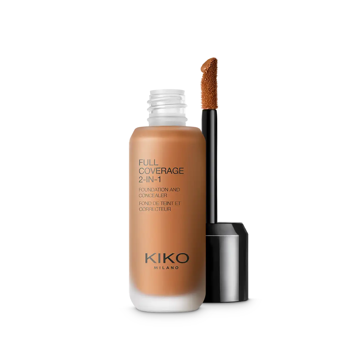 KIKO Milano Full Coverage 2-in-1 Foundation and Concealer in a deeper shade with applicator