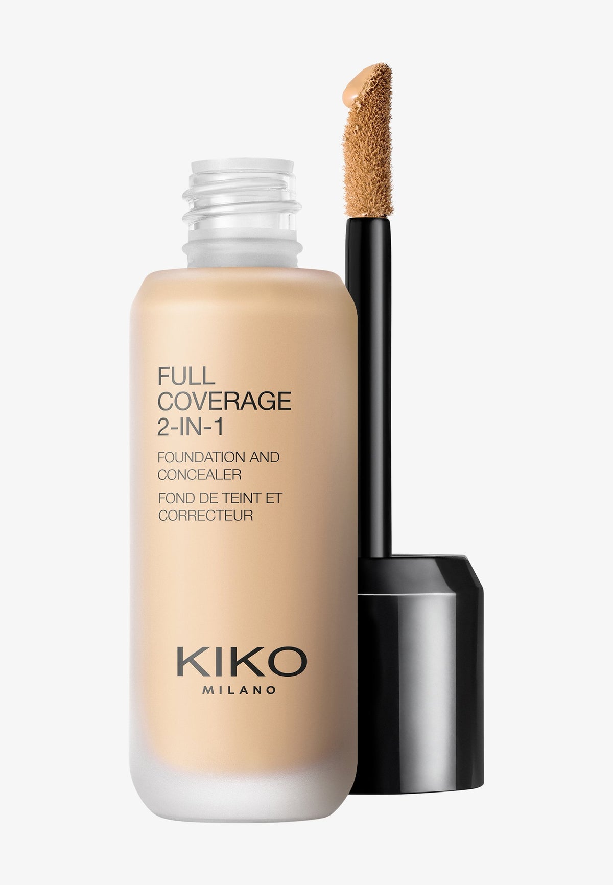KIKO Milano Full Coverage 2-in-1 Foundation and Concealer 25ml product shot on white background
