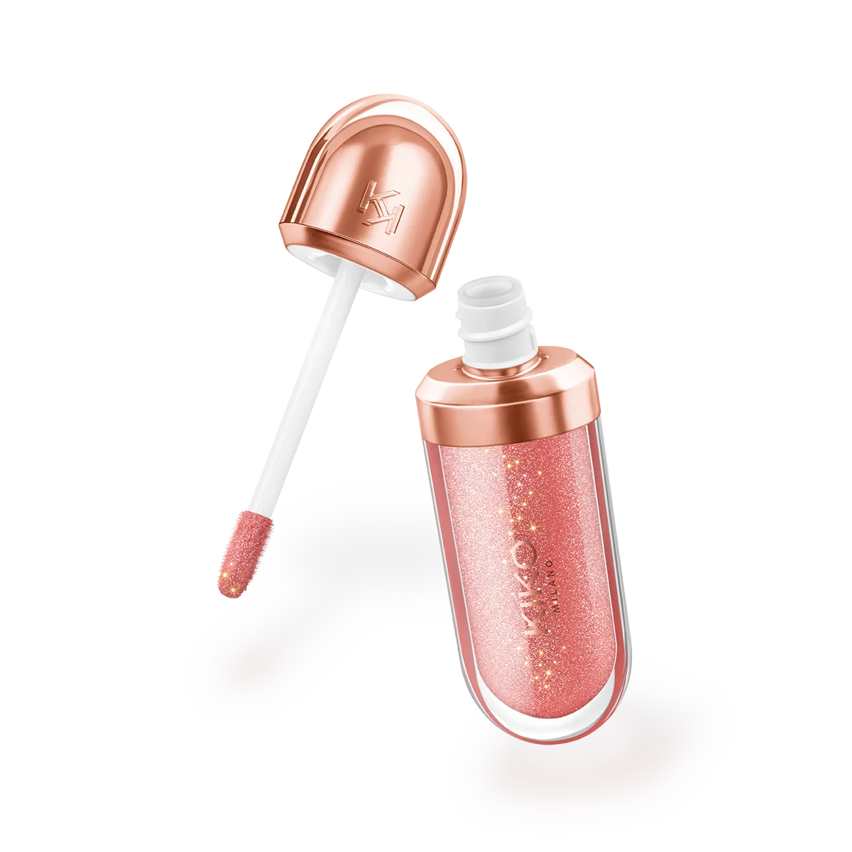 KIKO Milano Golden Oasis 3D Hydra Lip Gloss shade 04 Chic Pink open tube with applicator