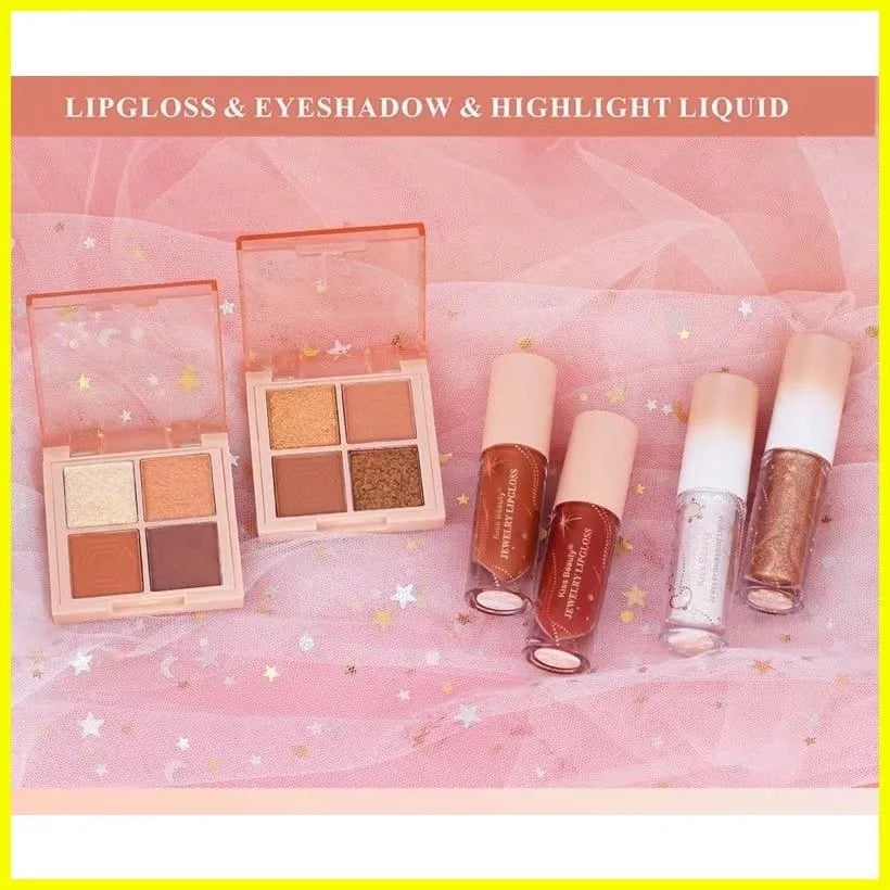 kiss Beauty Eye Shadow Liquid Highlighter & Lip Gloss Set Each - Buy Online in Pakistan at Cosmia.pk