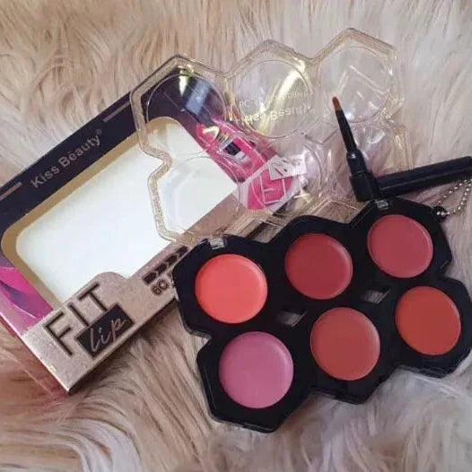 Kiss Beauty Lip Palette With Brush (6 Colors) - Buy Online in Pakistan at Cosmia.pk
