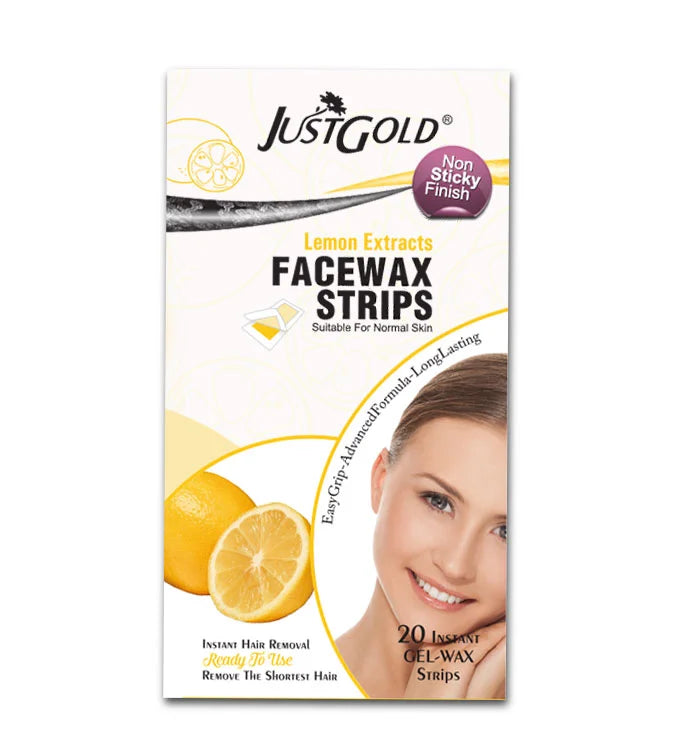 Justgold’s Face Wax Strips - Lemon Extracts (20 Strips) - Buy Online in Pakistan at Cosmia.pk