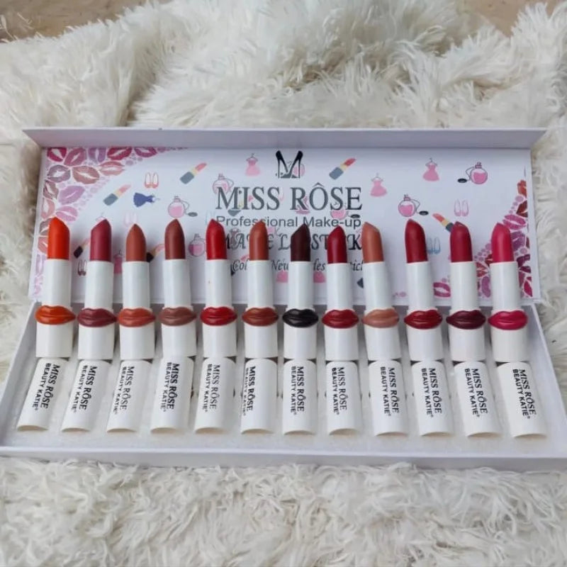 Miss Rose Professional Make up Lipstick Matte Lipstick - 12 Pcs Set - Buy Online in Pakistan at Cosmia.pk