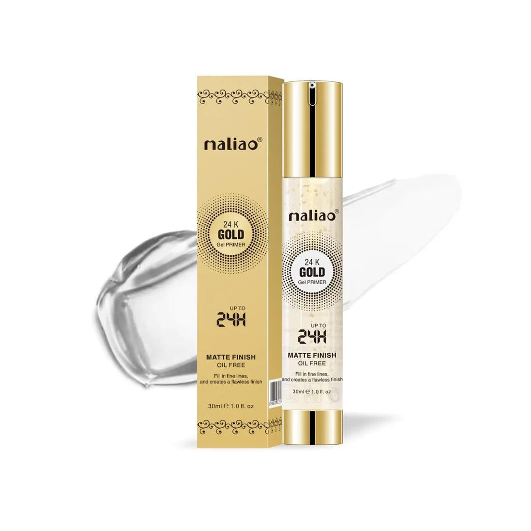 Maliao 24K Gold Gel Primer 30ml box — matte finish oil-free face primer online in Pakistan