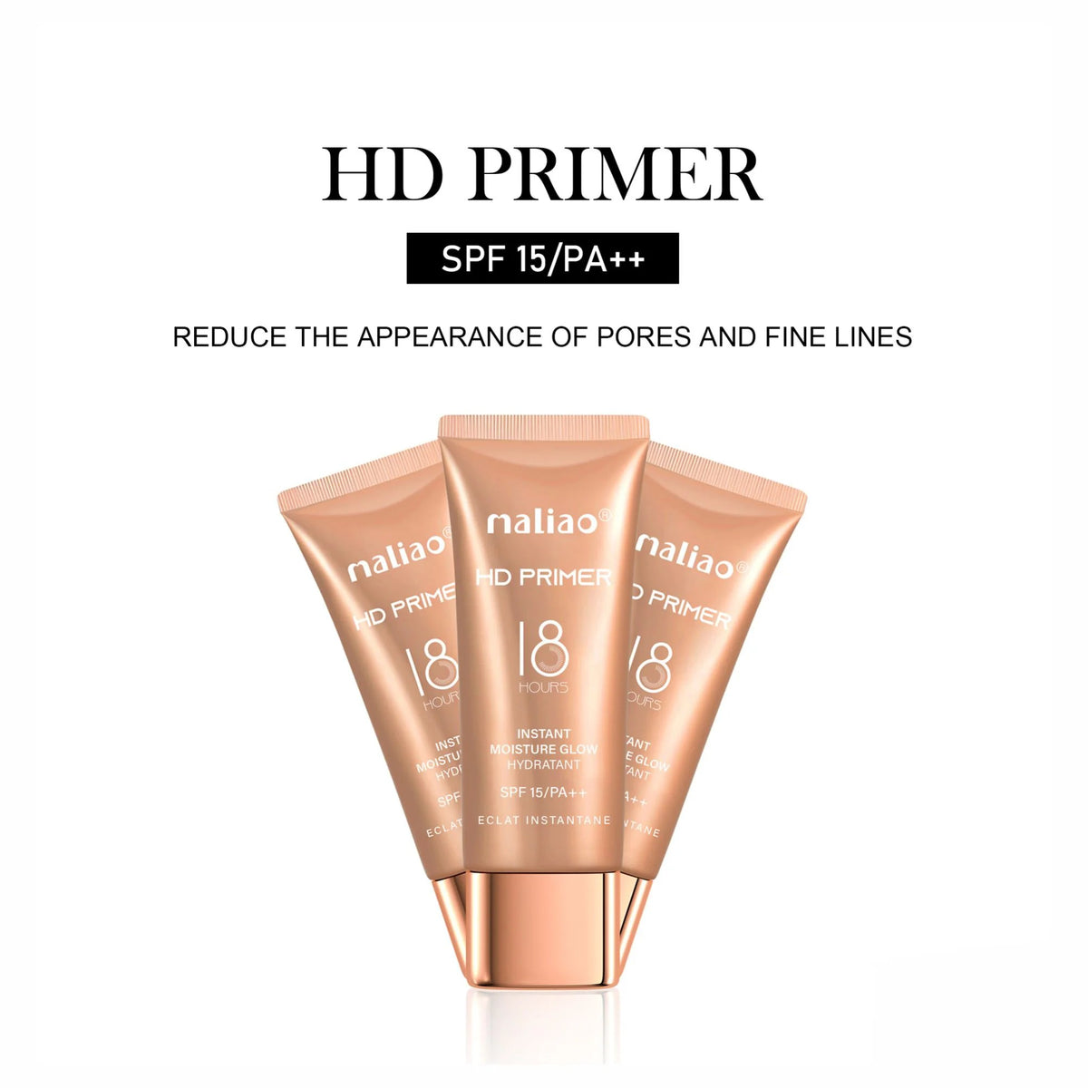Maliao HD Primer Instant Moisture Glow SPF 15 copper tube — photo 5 | buy online in Pakistan at Cosmia.pk